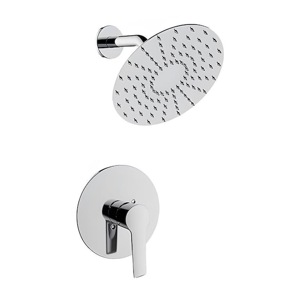 HOMLUX Single-Handle 1-Spray Shower Faucet with 1.5 GPM in Chrome (Valve Included)