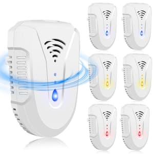 Indoor Plug-in Ultrasonic Pest Remover, Home Pest Protection for Cockroaches, Mosquitoes, Mice, Spiders, Flies (6-Pack)