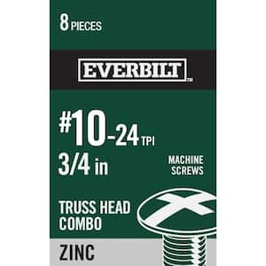 #10-24 x 3/4 in. Zinc Plated Combo Truss Head Machine Screw (8-Pack)
