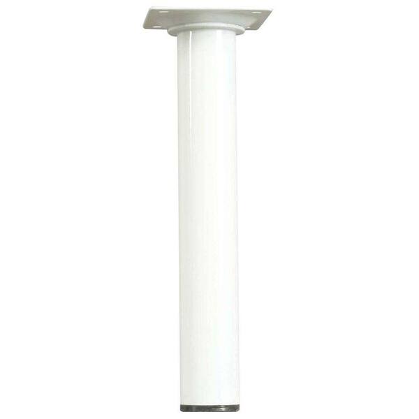 Waddell 8 in. x 11/8 in. White Round Metal Table Leg 3008W The Home
