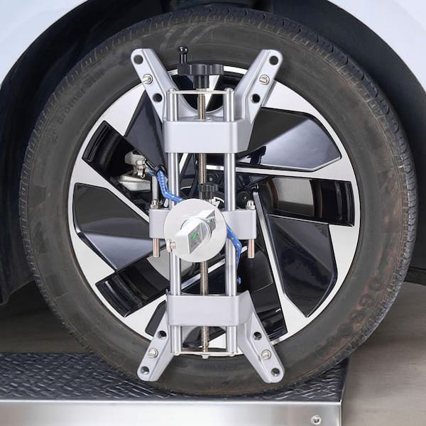 Wheel Clamp & Magnetic Adapter, 2PCS Alloy Alignment Tool for Camber Gauge, Fits 11-25 in. Rims, Universal Tire Repair