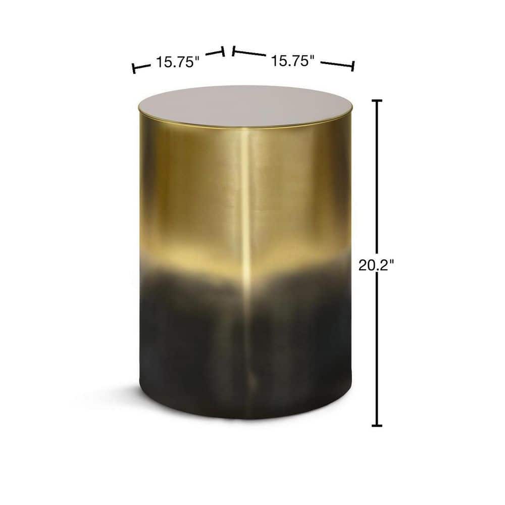 Ombre Black and Gold Metal Round Accent Table