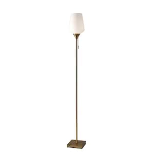 Roxy 71 in. Antique Brass Floor Lamp