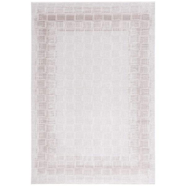 Signature 9 x 12 Gray/Ivory Grid Area Rug