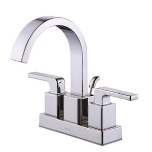 Farrington 4 in. Centerset Double-Handle Bathroom Faucet in Polished Nickel