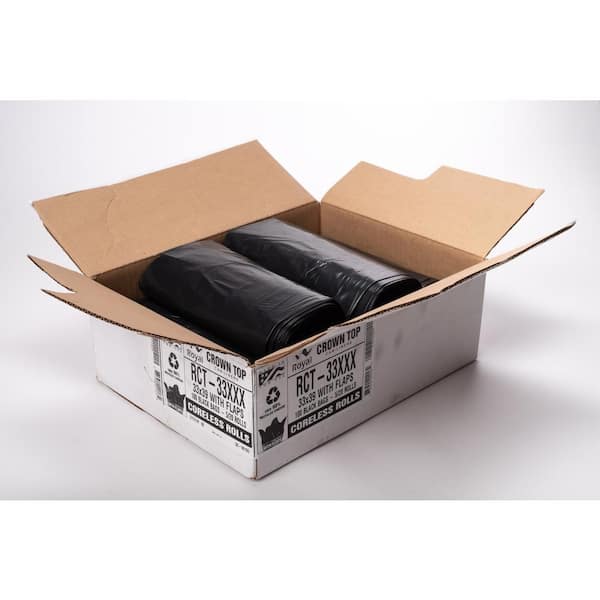55 Gallon to 60 Gallon Black Low Density EZ Tie Closure Trash Bag  (100-Count)