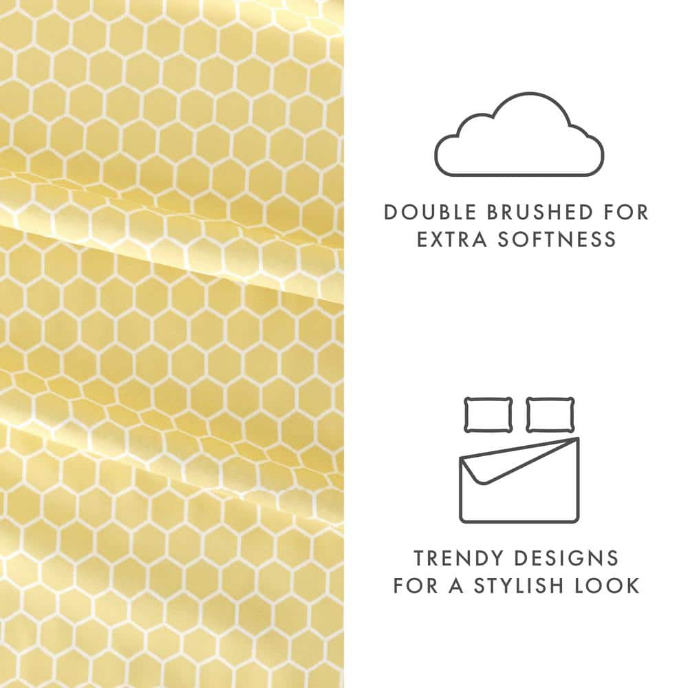 California King Yellow Chevron Microfiber Sheet Set