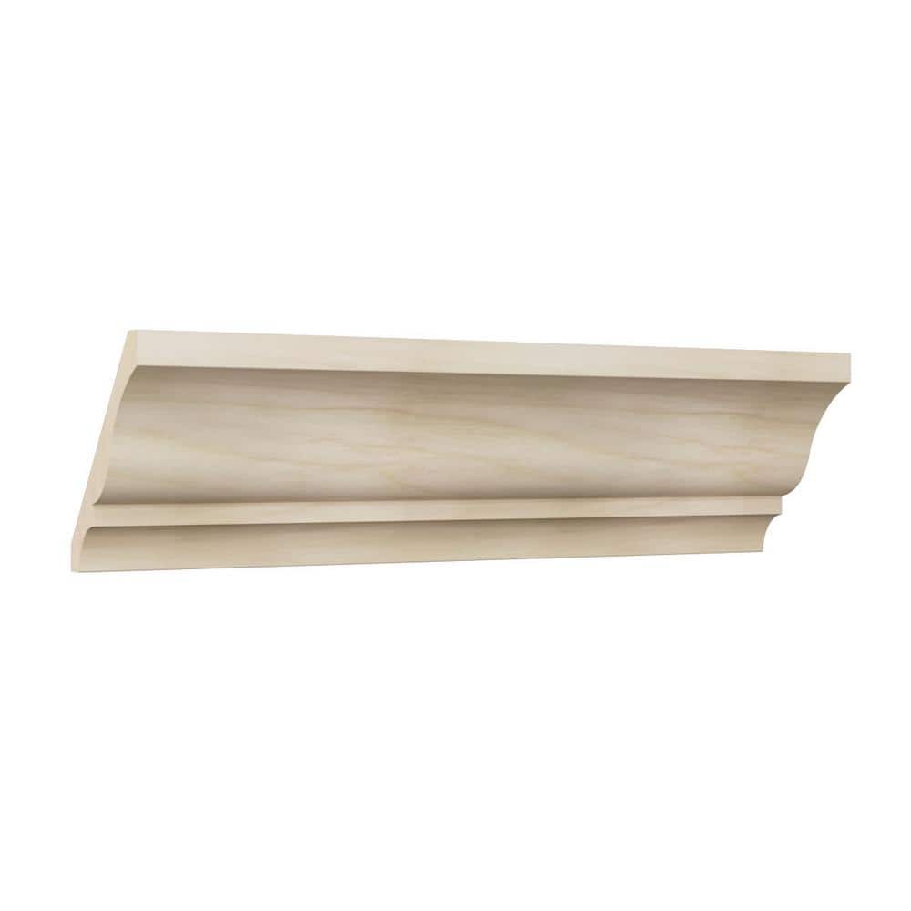 Poplar Solid Hardwood Crown Moulding, 96-inch Length