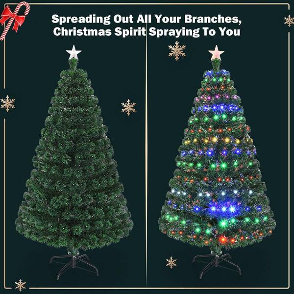 Christ Mas Costway 7.5 ft. Unlit Premium Snow Flocked Hinged Artificial