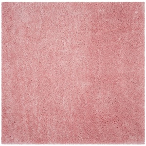 Polar Shag Light Pink 7 ft. x 7 ft. Square Solid Area Rug