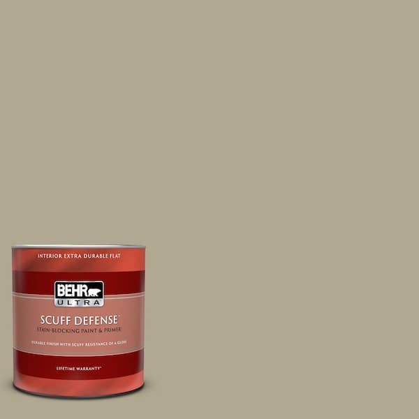 BEHR ULTRA 1 qt. #BXC-22 Field Khaki Extra Durable Flat Interior Paint & Primer