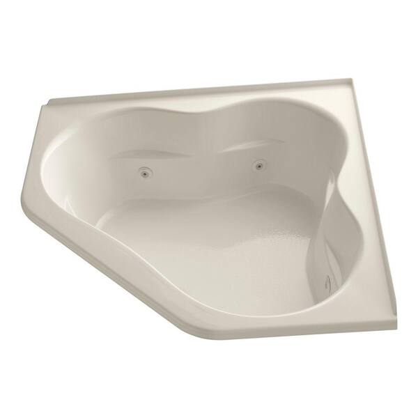 KOHLER Tercet 5 ft. Acrylic Oval Drop-in Whirlpool Bathtub in Almond