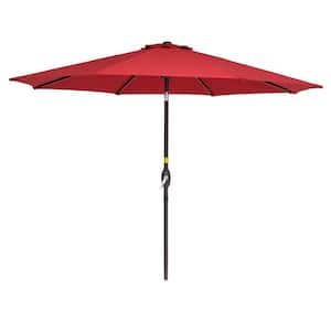 9 ft. Outdoor Market Patio Umbrella Flip Umbrella with Crank in Red