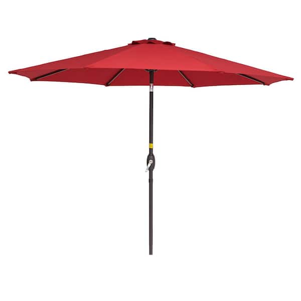 Unbranded 9 ft. Market Patio Umbrella in Red