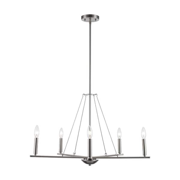 Amreen 5-Light Brushed Nickel Candle Chandelier Light Fixture