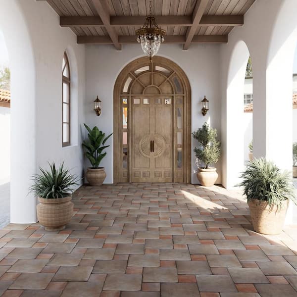 Benisa Marelle Teja with Cotto Taco 12 in. x 18 in. Porcelain Floor and Wall Tile (13.97 sq. ft. /Case)