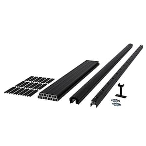 CitySide 72 in. x 36 in. Matte Aluminum Railing Kit Line - Black (Includes 1 Crush Block, 15 Balusters