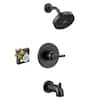 Delta Trinsic Single Handle 1-Spray Tub and Shower Faucet 1.75 GPM in Matte Black Valve Included FVS14459-BL