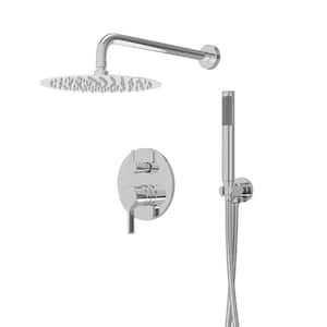 1 Spary 10 in. Dual Shower Head Wall Mounting Fixed and Handheld Shower Head 2.5 GPM in Chrome