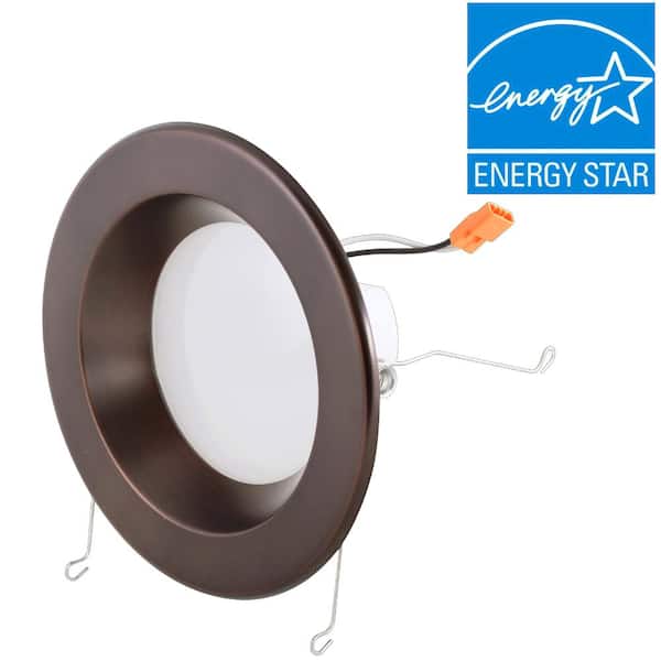 EnviroLite 6 in. Bronze Integrated LED Recessed Ceiling Light with Trim Ring, 2700K, 96 CRI