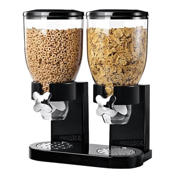 Honey-Can-Do Double Black Cereal Dispenser with Portion Control KCH-06121 -  The Home Depot