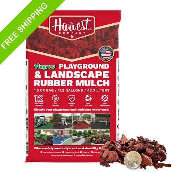 Viagrow 1.5 cu. ft. / 42.3 L Red Wood Rubber Mini-Nuggets Bagged Mulch for Landscape and Playground (1-Pack)