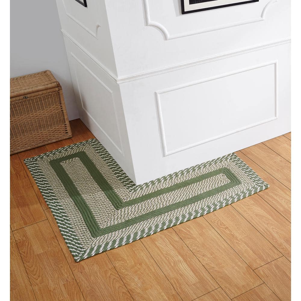 Sage Green Braided Synthetic Reversible Rug 20" x 48"