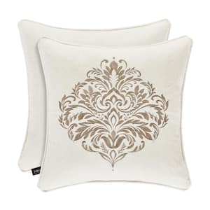 Madrid Polyester 20 in. Square Embellished Decorative Throw Pillow 20x20 in.
