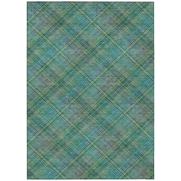 Chantille Machine Washable Indoor/Outdoor Abstract ACN2880 Teal 8 ft. x 10 ft. Area Rug