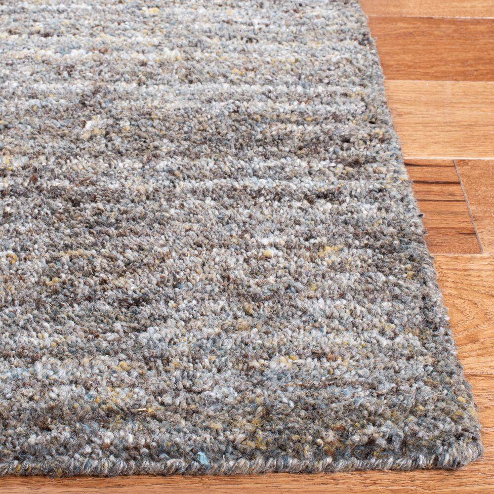 Gray 4' x 6' Handmade Tufted Wool Rectangular Rug
