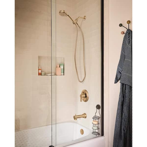 Meena Single Handle 4-Spray 4 in. Tub and Shower Faucet 1.75 GPM in. Bronzed Gold (Valve Included)