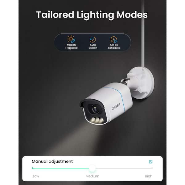ZOSI C186A 2 Pack 4K 8MP PoE Add-on hardwired IP Security Camera