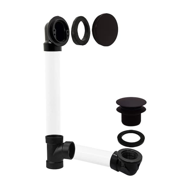 Illusionary No-Hole Sch. 40 ABS Plumbers Pack with Tip-Toe Bath Drain, Oil Rubbed Bronze