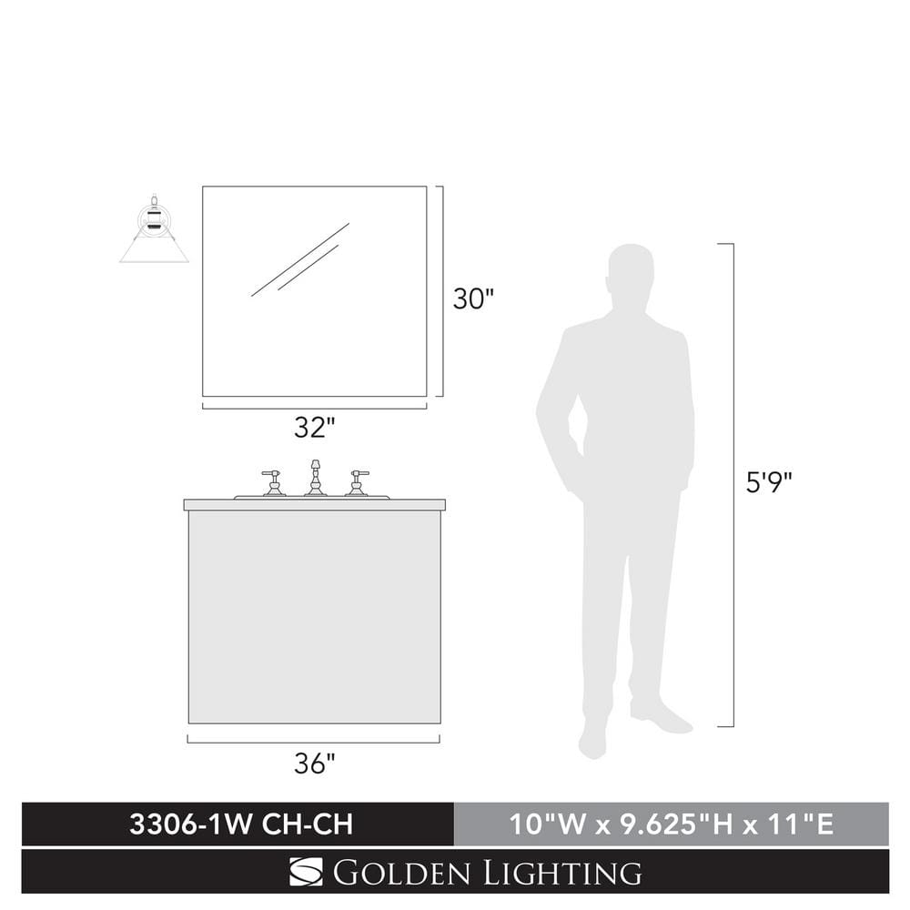 Orwell 10" Chrome Steel Dimmable Wall Sconce