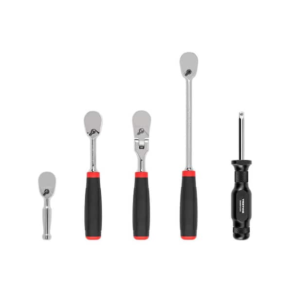 1/4 in. Drive Comfort Grip Ratchet and Spinner Handle Set (5-Piece)