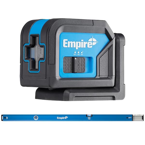 Empire 75 ft. Green Self-Leveling Cross Line Laser Level with 48 in. to 78 in. True Blue Extendable Box Level (2-Piece)