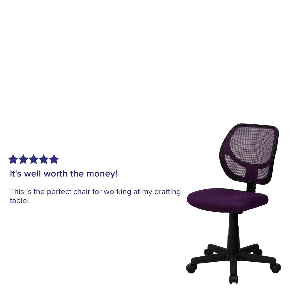 ErgoFlex Armless Low-Back Purple Mesh Task Chair
