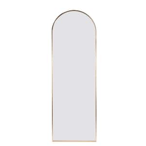 22 in. W x 1.1 in. H Gold Metal Arch Stand Full Length Mirror