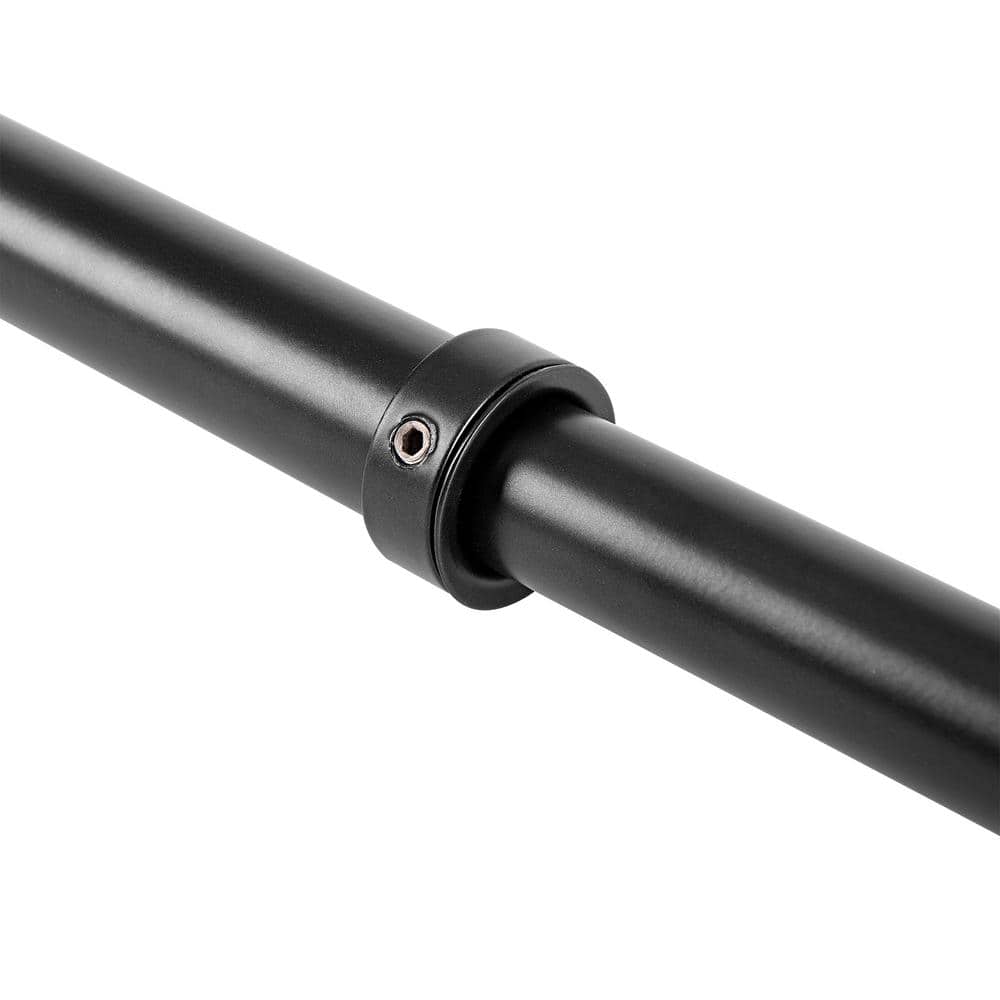 Adjustable Black Aluminum L-Shaped Corner Shower Rod Support Bar