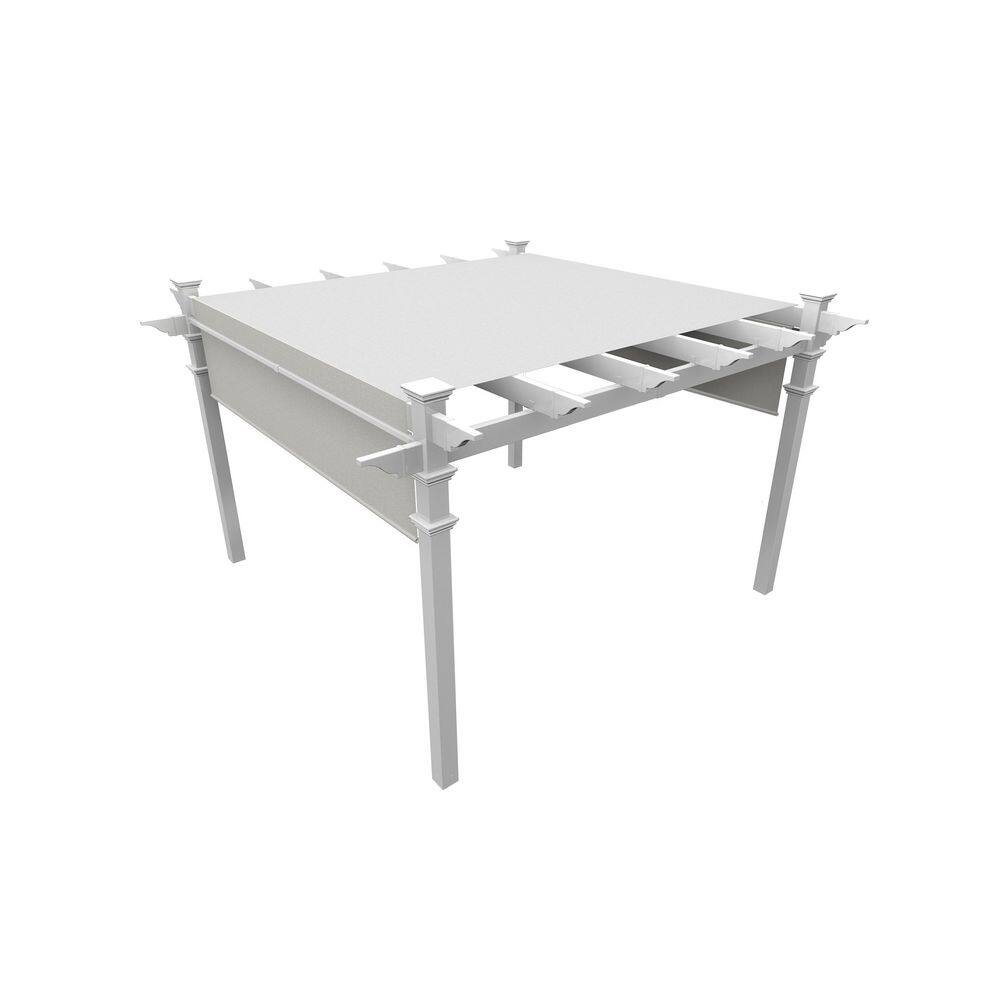 Malibu 10' x 10' White Vinyl Pergola with Canopy
