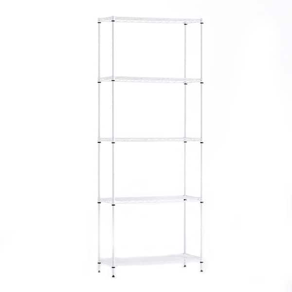 Siavonce Wire Shelving Metal Storage Rack Adjustable Shelves, Standing Storage Shelf Units for Laundry Kitchen Closet, White P192391-zx - The Home Depot Siavonce Wire Shelving Metal Storage Rack Adjustable Shelves, Standing Storage Shelf Units for Laundry Kitchen Closet, White P192391-zx - The Home Depot