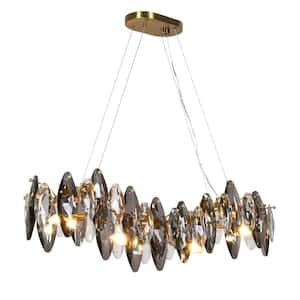Incandescencia 6-Light Plating Brass Crystal Chandelier with No Bulbs Included