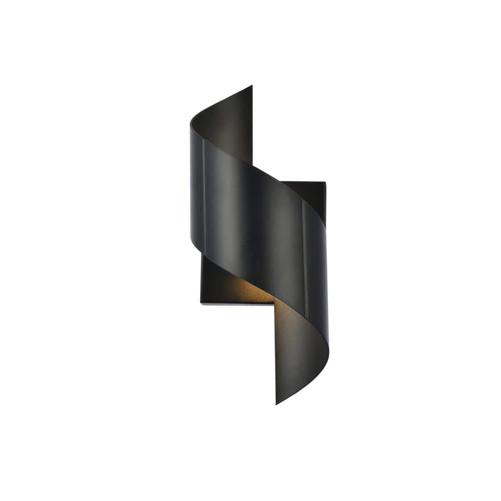 Timeless Home 1-Light Irregular Black LED Outdoor Wall Sconce