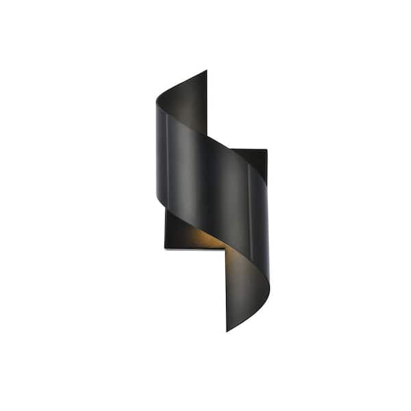 Unbranded Timeless Home 1-Light Irregular Black LED Outdoor Wall Sconce