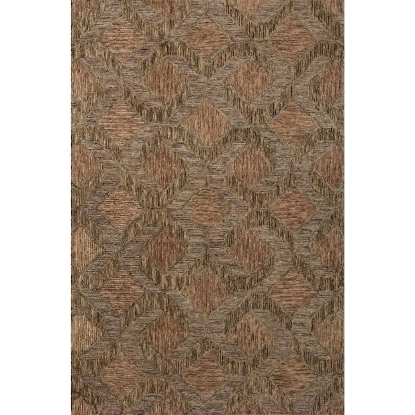 Loloi Varena Rust/Bark 7 ft. 9 in. x 9 ft. 9 in. Modern 100% Wool Area Rug