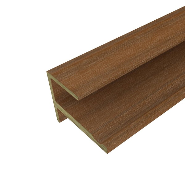 European Siding System 2.91 in. x 2.28 in. x 8 ft. Composite Siding F Trim Peruvian Teak