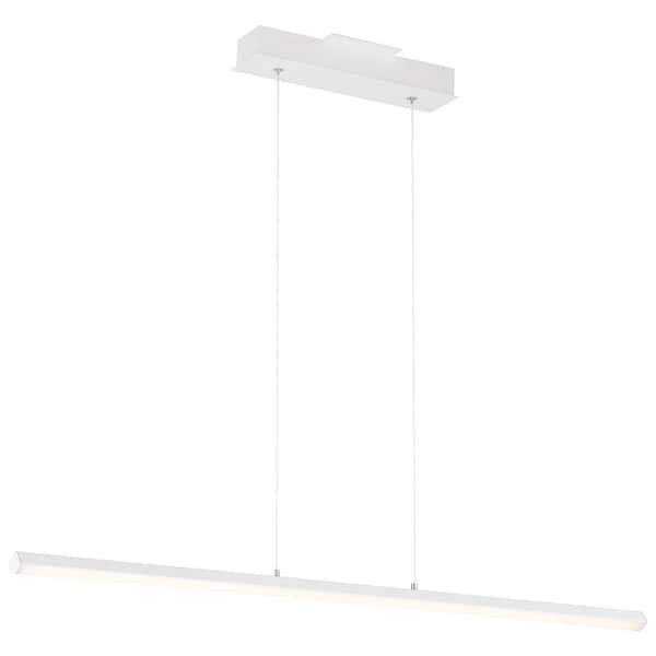 Access Lighting Float 22-Watt Integrated LED Matte White Pendant With Acrylic Shade