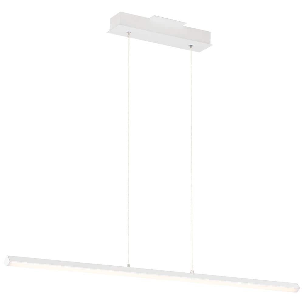 Float 30-Watt Integrated LED Matte White Pendant With Acrylic Shade