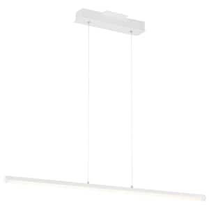 Float 30-Watt Integrated LED Matte White Pendant With Acrylic Shade