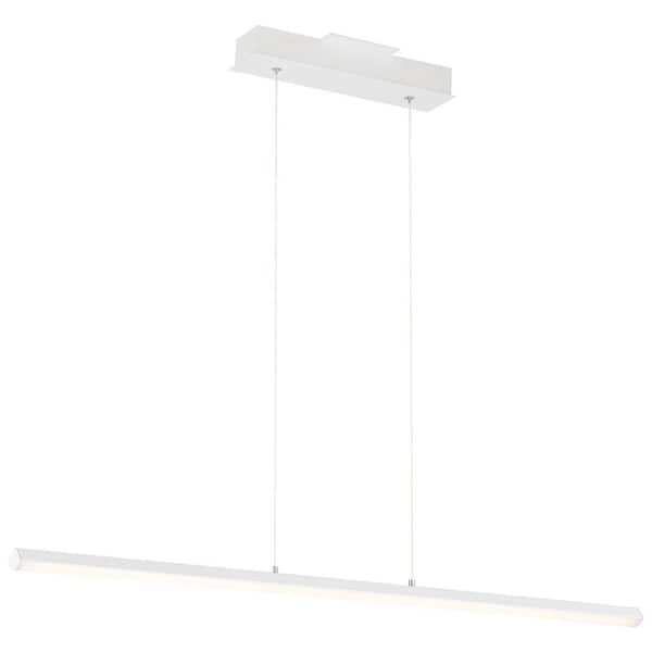 Access Lighting Float 30-Watt Integrated LED Matte White Pendant With Acrylic Shade